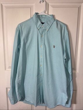 Ralph Lauren Light Aqua Button-Down Oxford with Polo Pony
